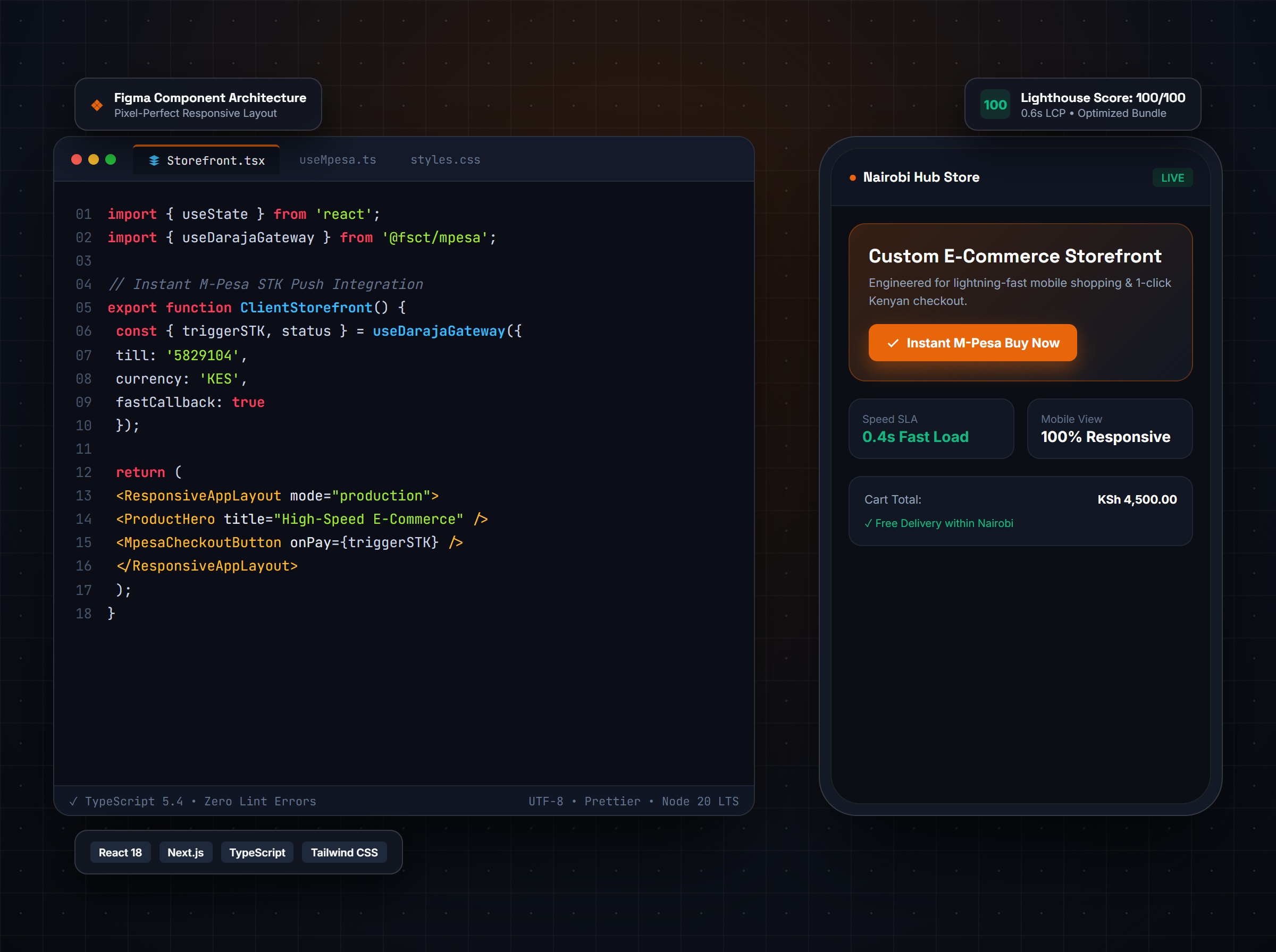 Custom website and mobile application development interfaces